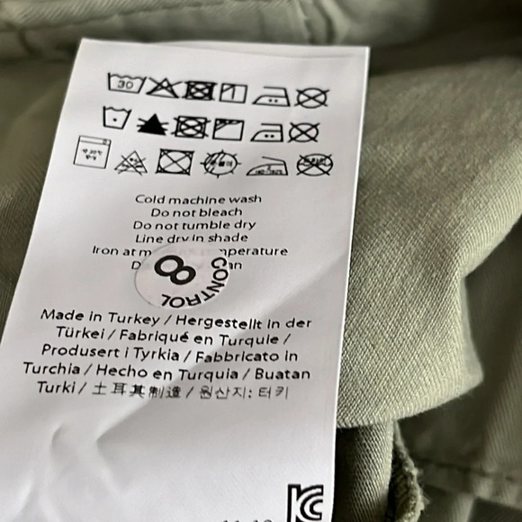 Amendi Gunnar in Green Organic Cotton Pleat Front Button Fly Pants - NEW Size 34 - Picture 11 of 11